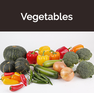 gourds, peppers, beans, cucumber, white onion, broccoli