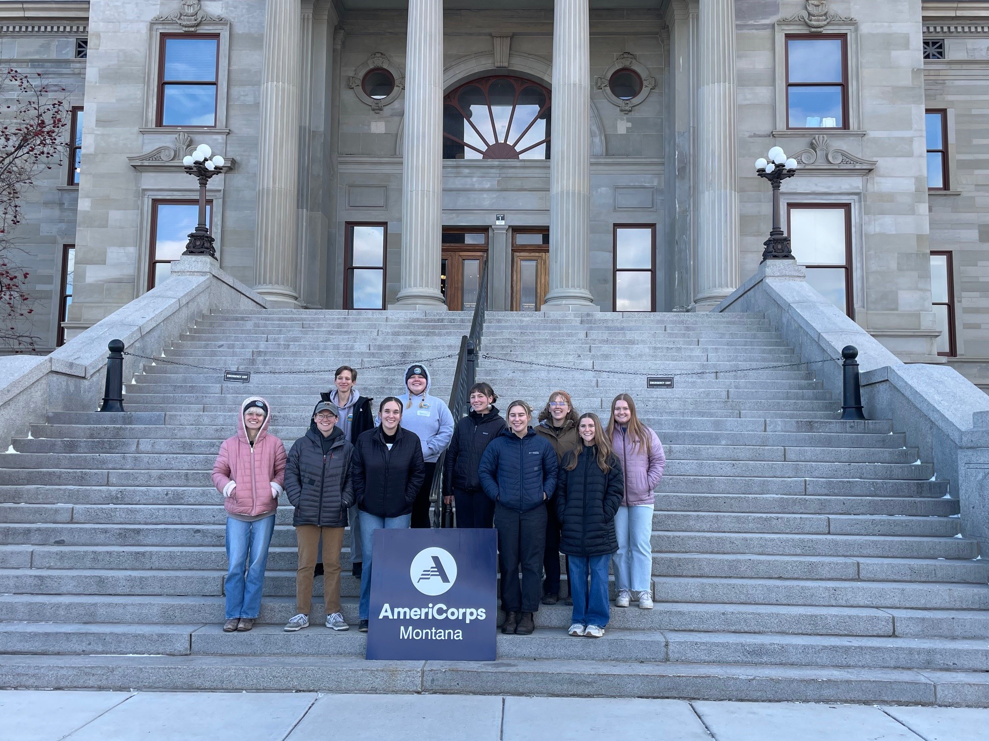 AgCorps Members on steps of the State Capital