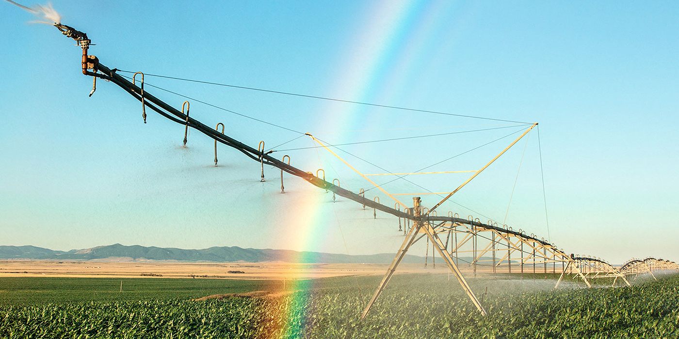 Wheel line with rainbow