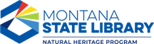Montana State Library logo colorful octagon with title spelled out