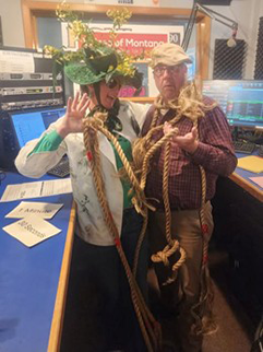 woman and man dressed as weeds